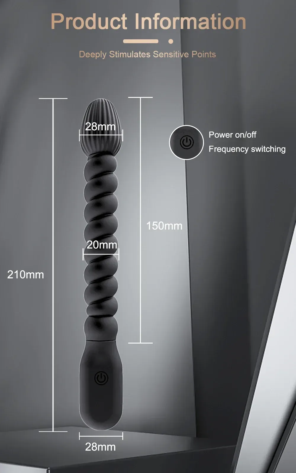 10 mode vibrating anal dildo