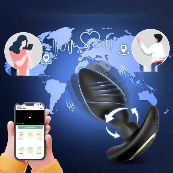 anal plug with rotation and vibration