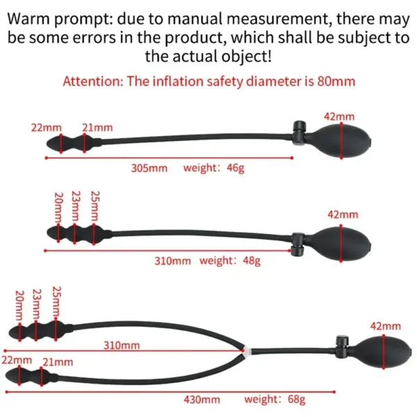 beaded inflatable anal dilator black