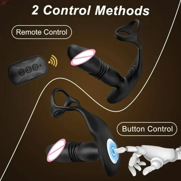 black ergonomic prostate massager anal