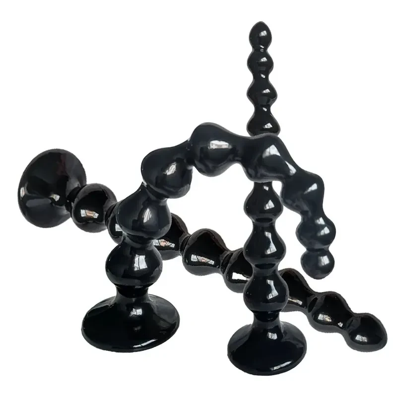 black pvc anal beads graduated
