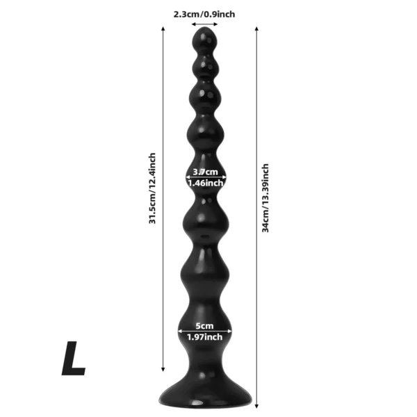 black pvc long anal plug