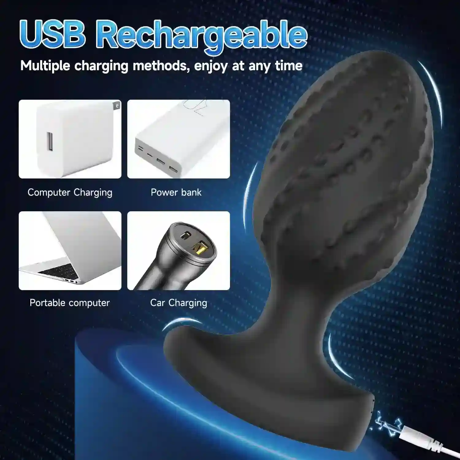 black silicone app control plug