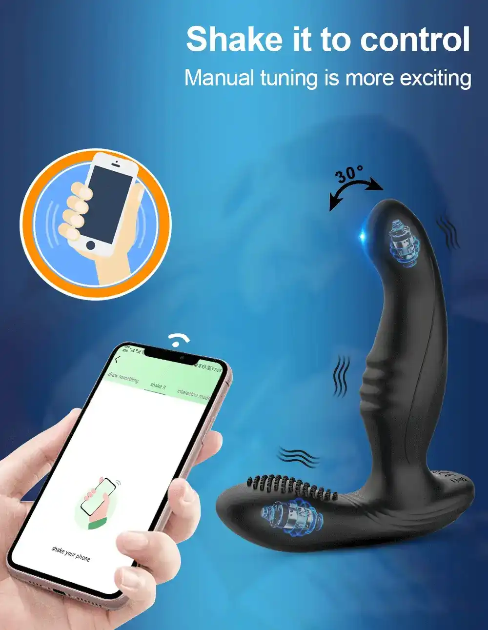 black silicone app control vibrator
