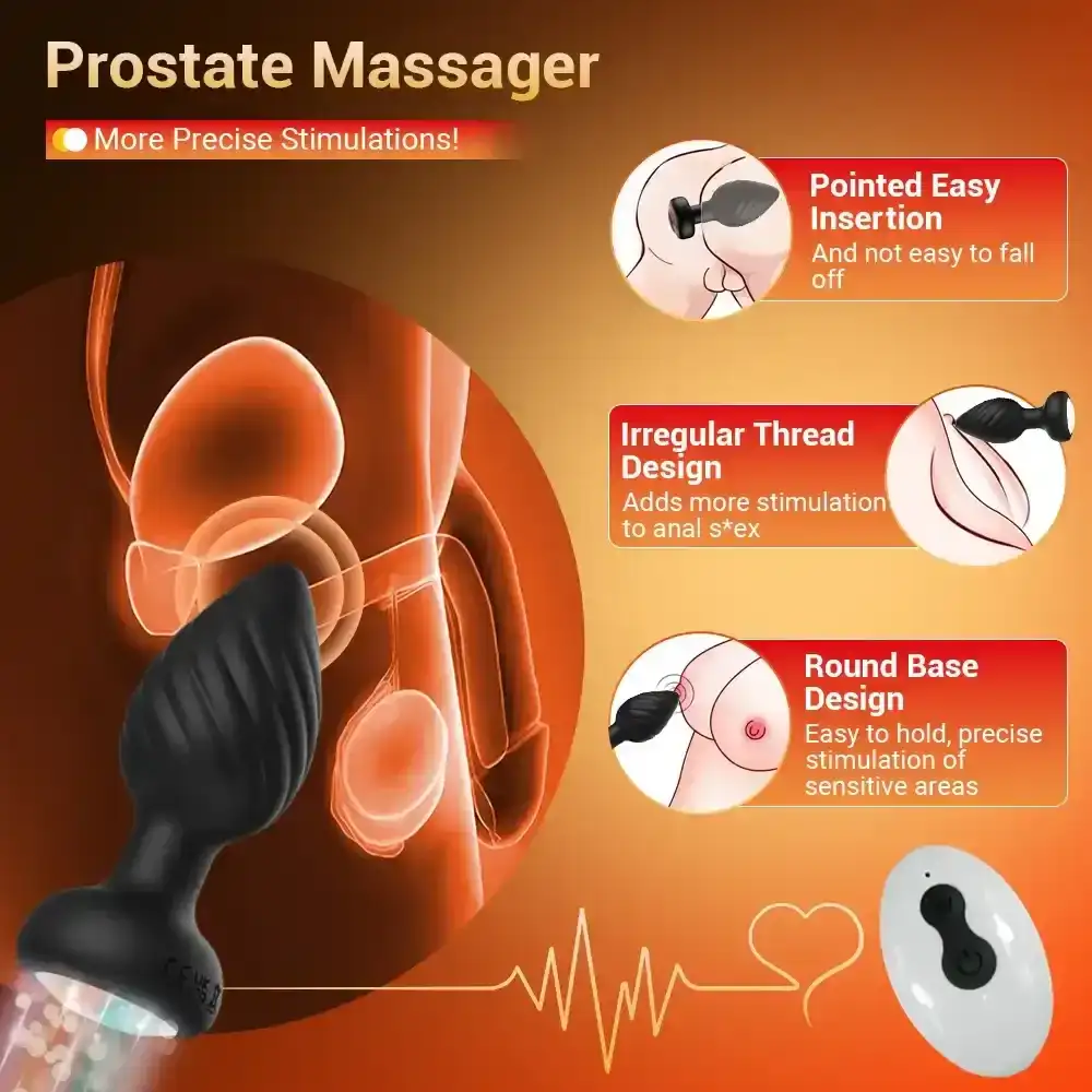 black silicone prostate massager plug