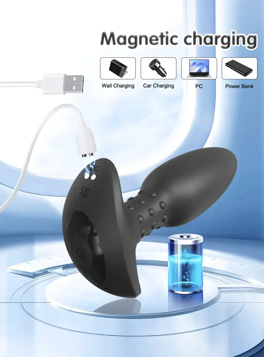 black silicone prostate massager waterproof