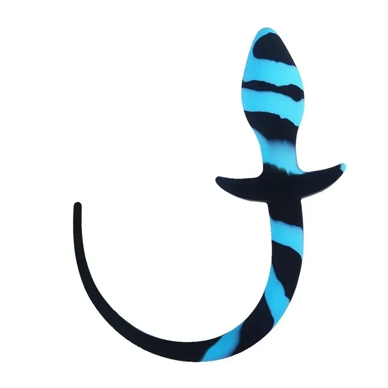 black silicone tail butt plug