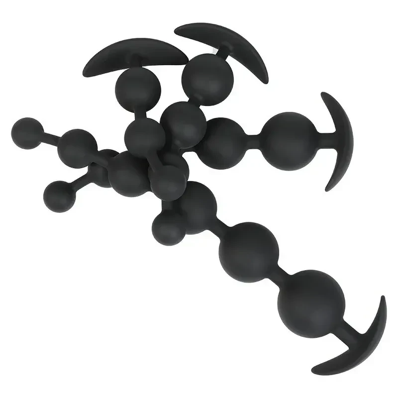 black silicone vibrating anal beads