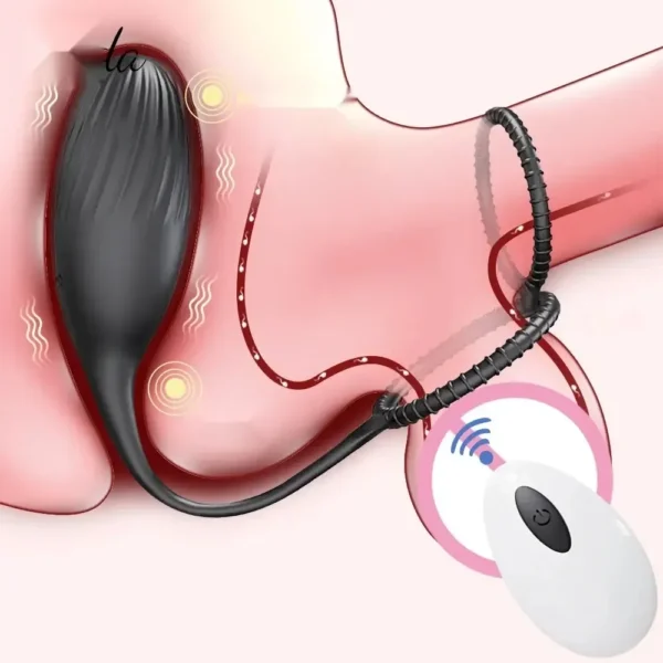 black silicone vibrating anal prostate plug