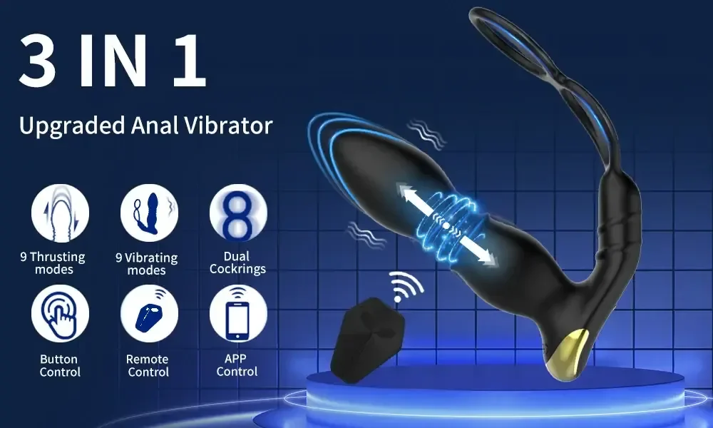 black silicone vibrating prostate massager