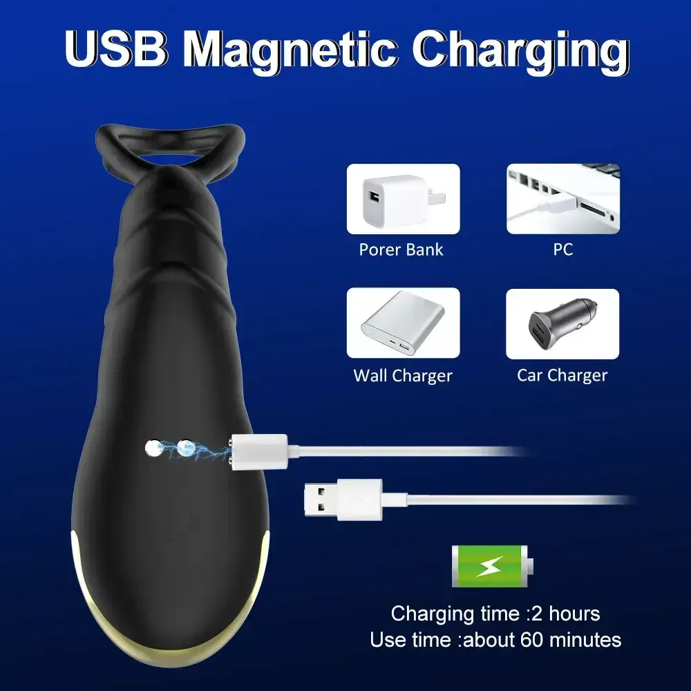 black telescopic prostate stimulator plug