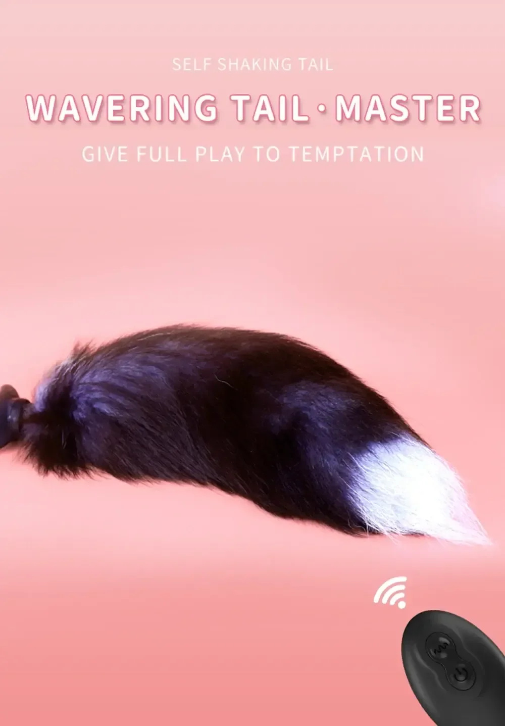 blue fox tail anal toy