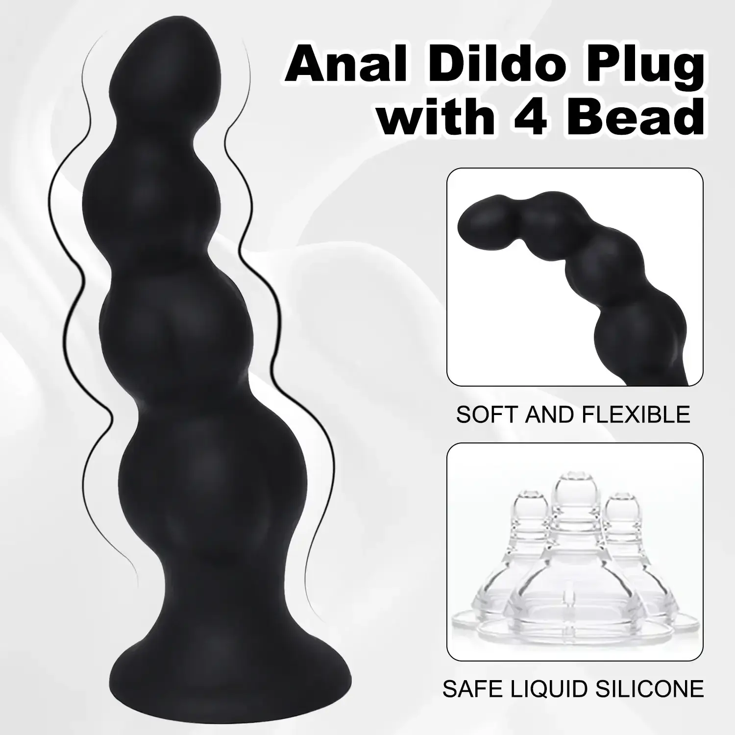 body safe silicone anal beads flexible