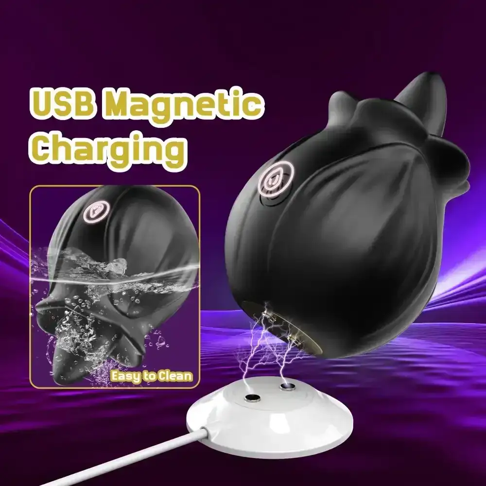 body safe silicone licking rose toy