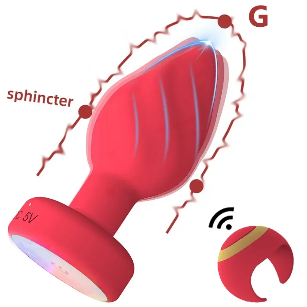 colorful led vibrating butt plug