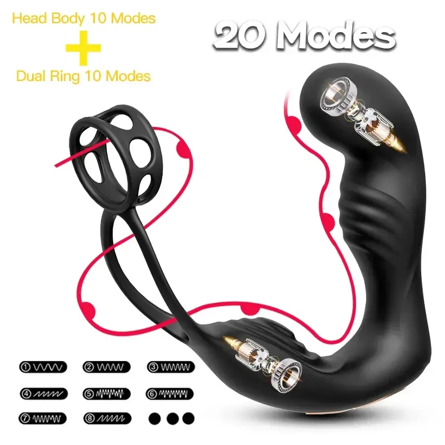 dual ring prostate vibrator men