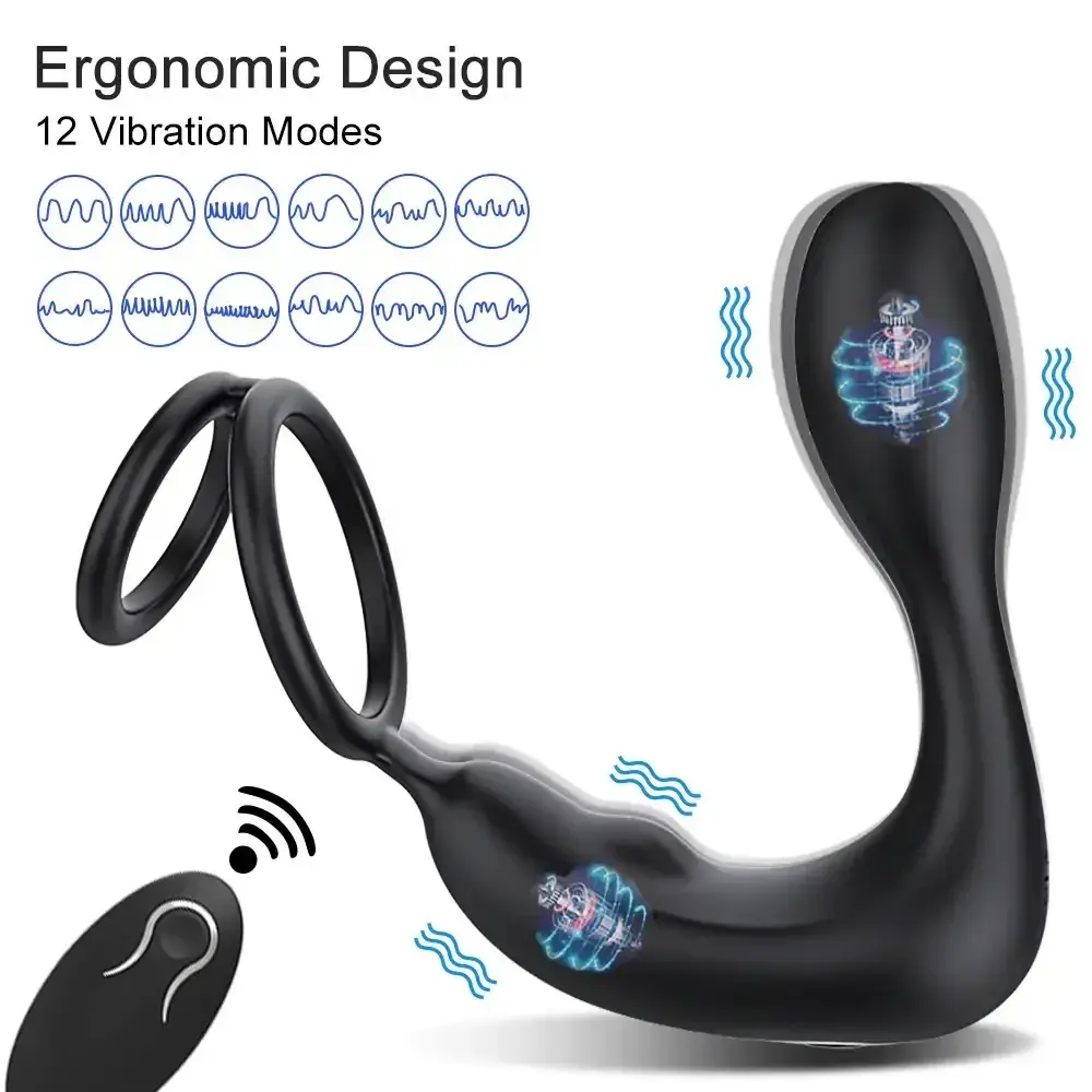 ergonomic design prostate stimulator black