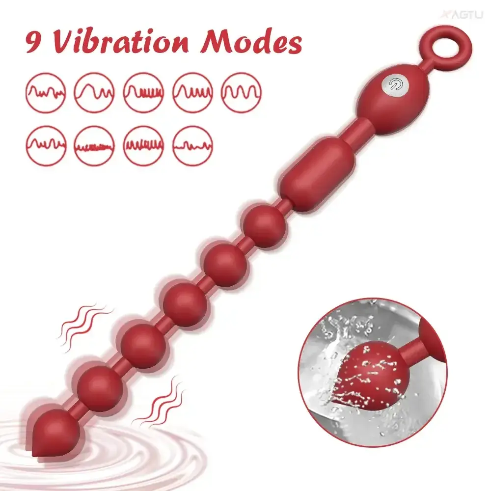 ergonomic silicone anal beads clitoral massager