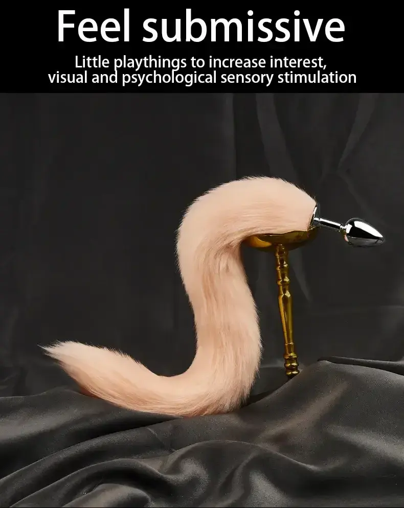 faux fur fox tail butt plug