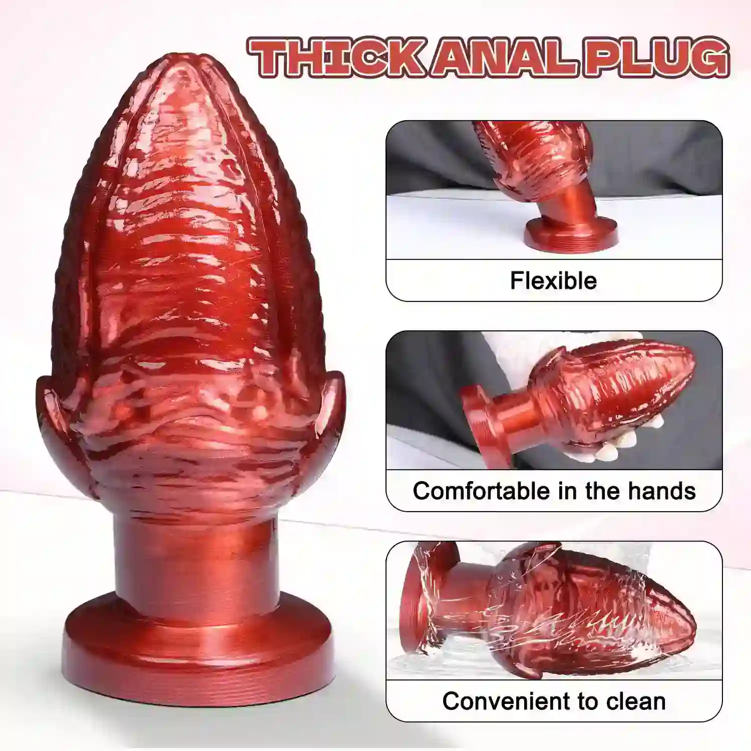flexible pvc textured anal plug