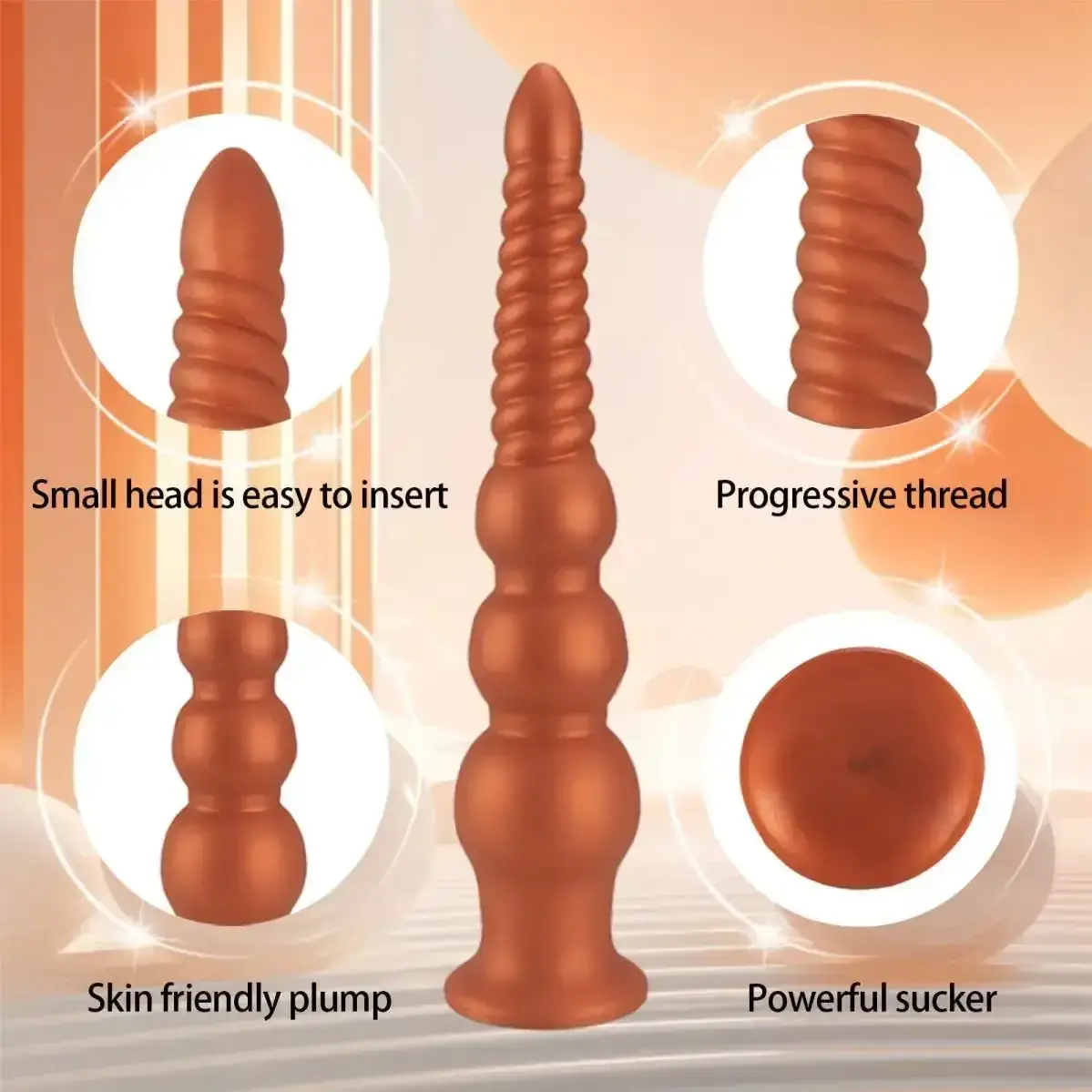 flexible silicone anal beads toy