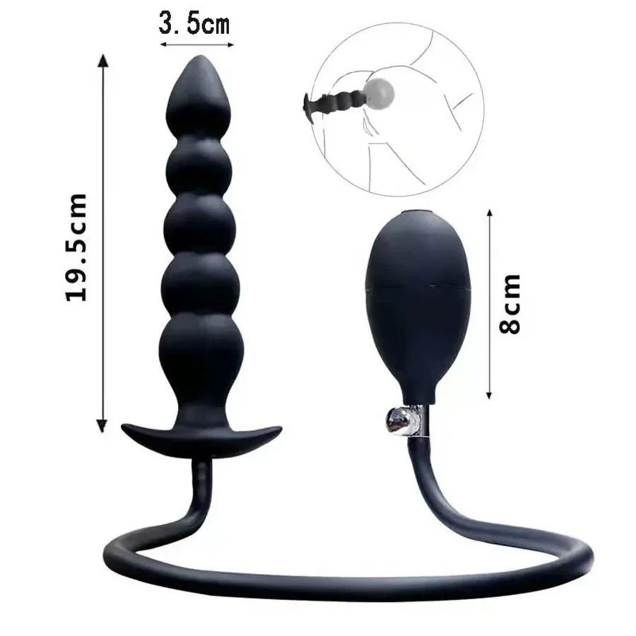 inflatable anal plug smooth silicone design