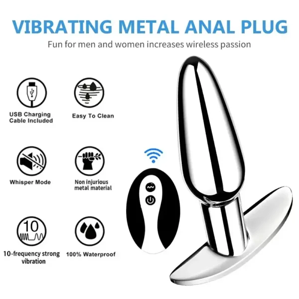 isensualflow net remote control vibrating butt plug silver