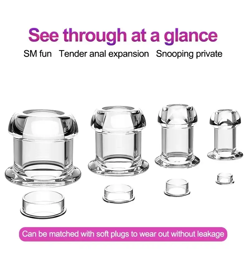 isensualflow net transparent hollow anal plug tpe