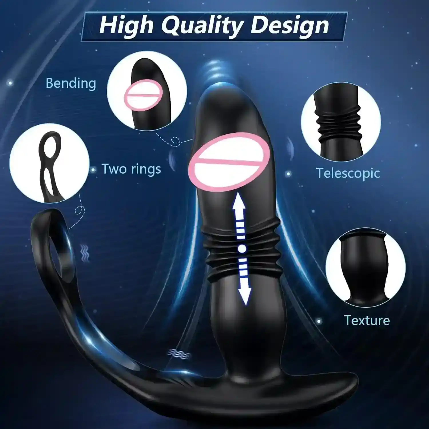 p spot curved silicone thrusting massager