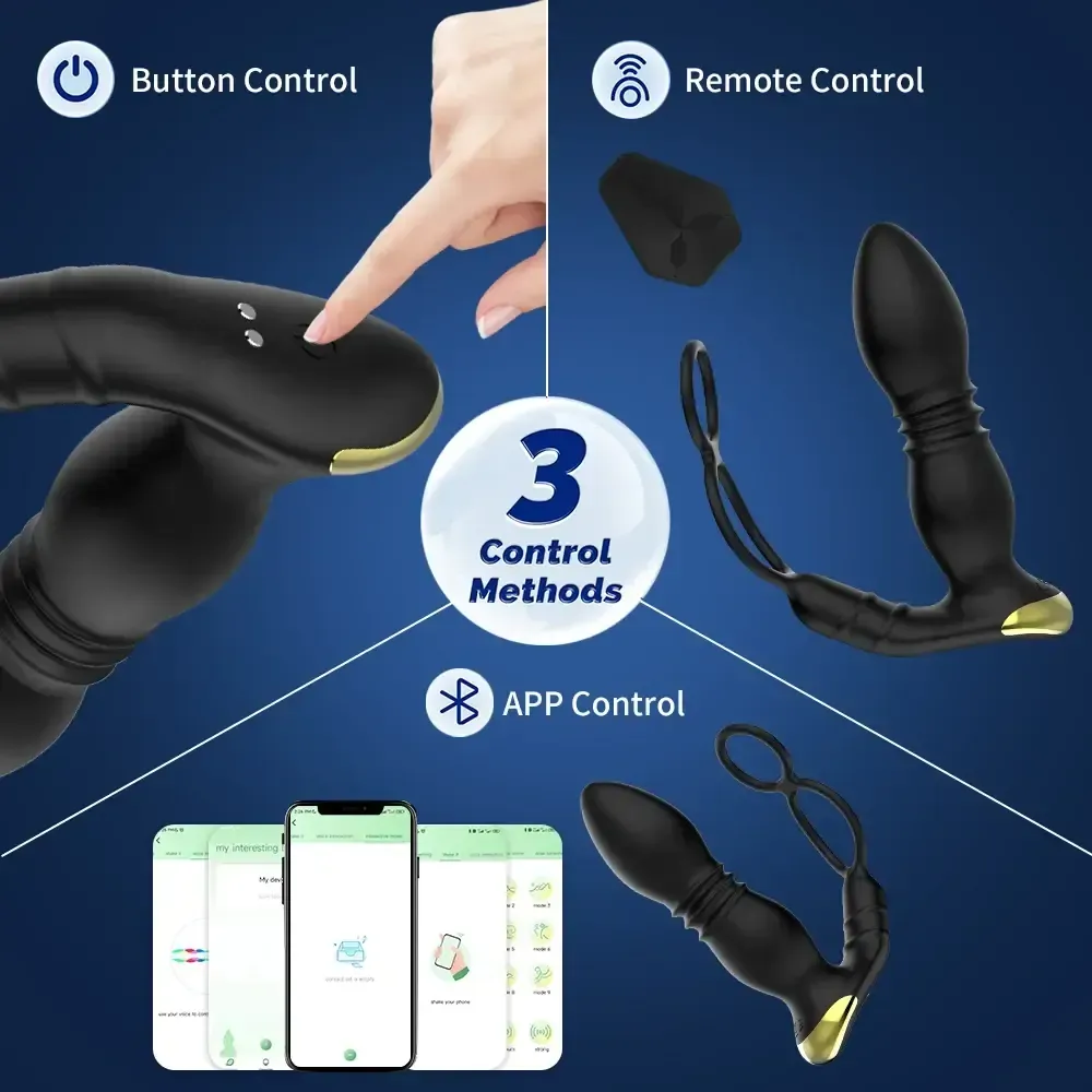 phone controlled anal toy black silicone