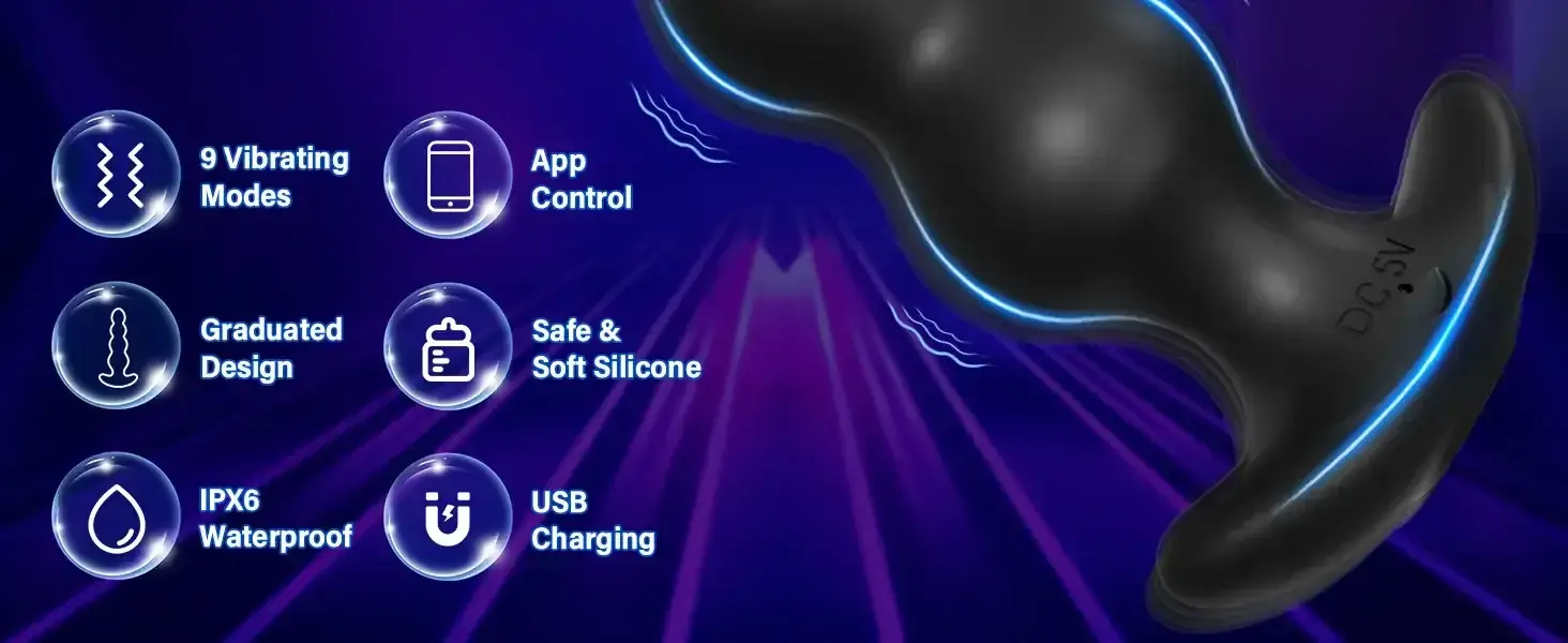 rechargeable bluetooth butt plug silicone