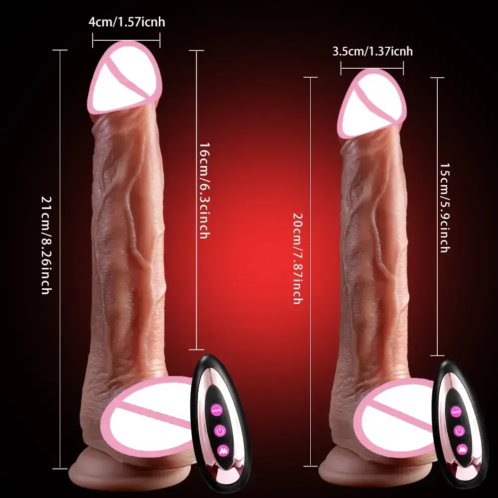 rechargeable heated thrusting dildo vibrator