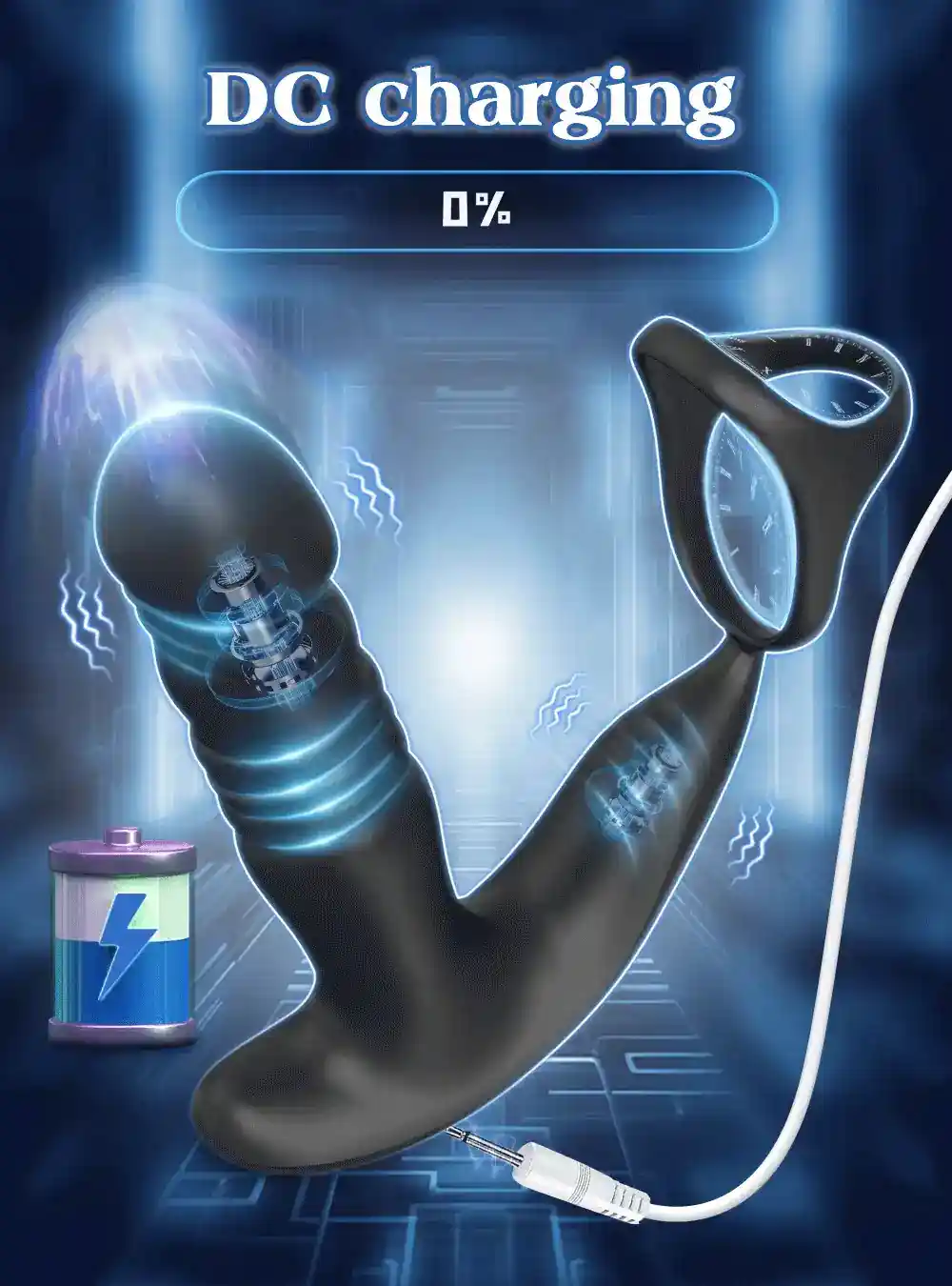 rechargeable silicone prostate stimulator black