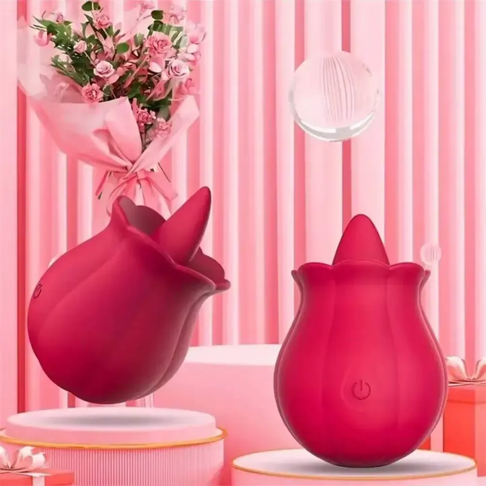 red rose design vibrator silicone