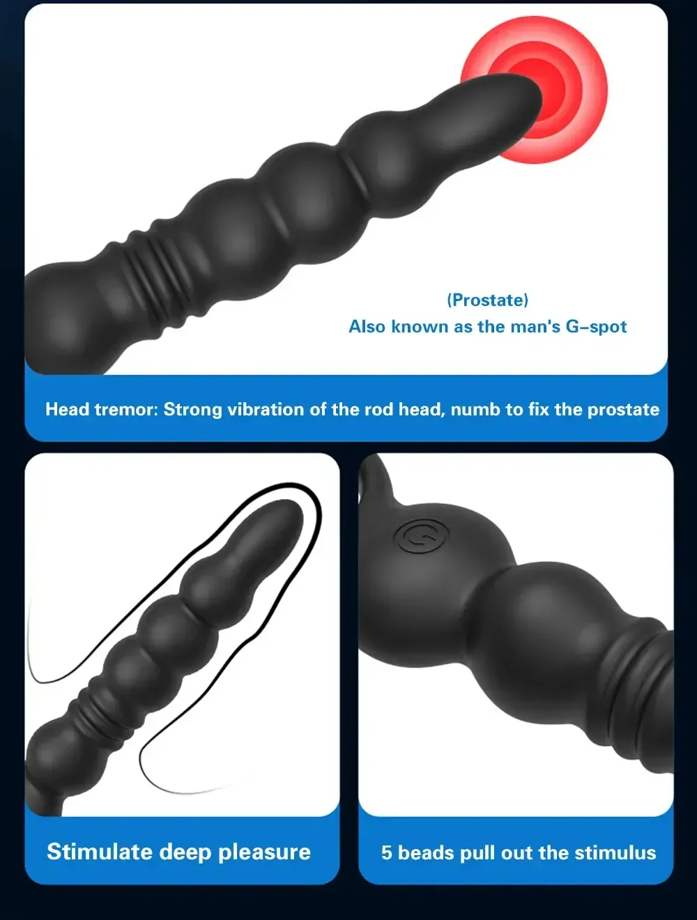 retractable anal beads prostate stimulator