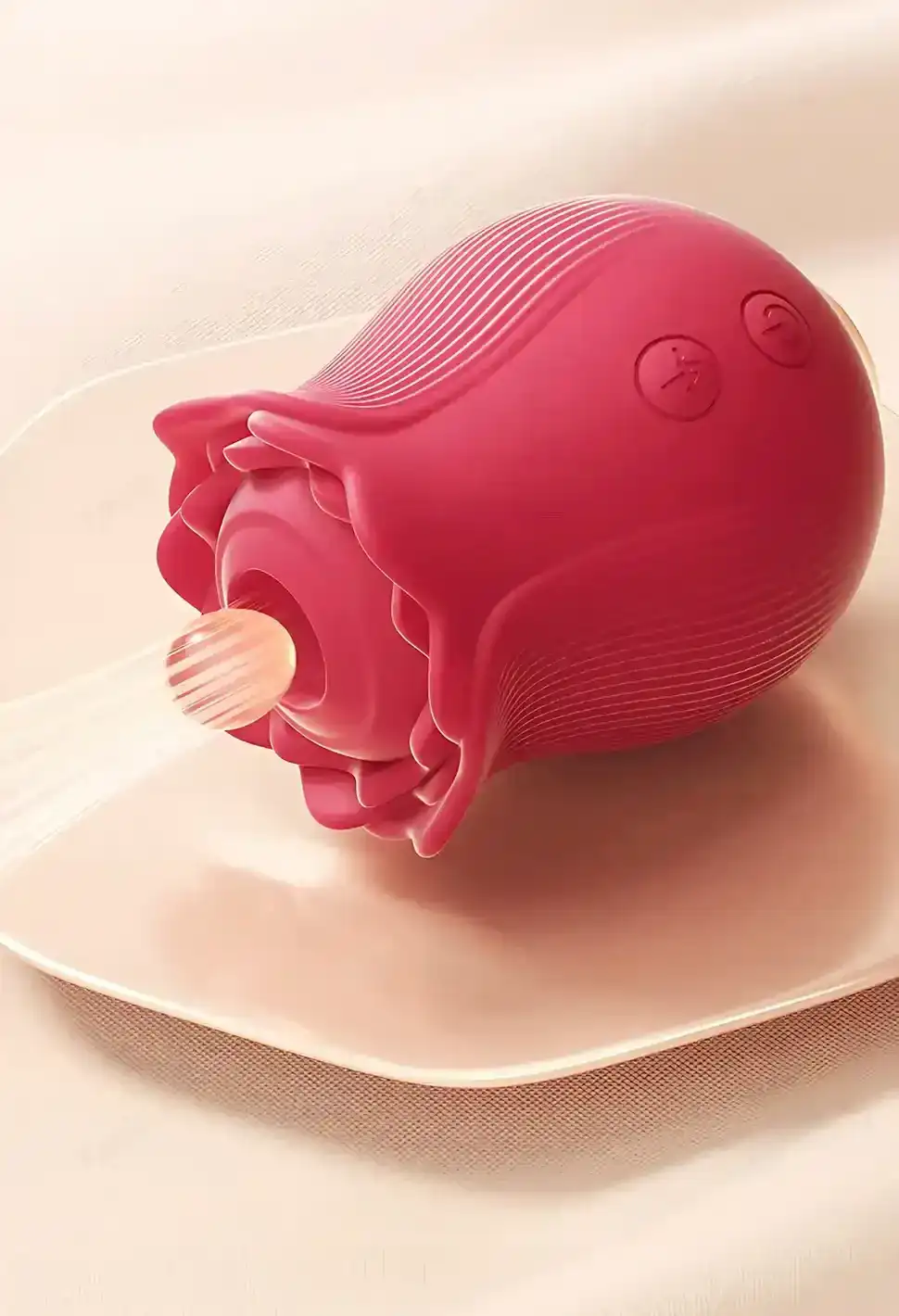 rose design silicone sucking vibrator