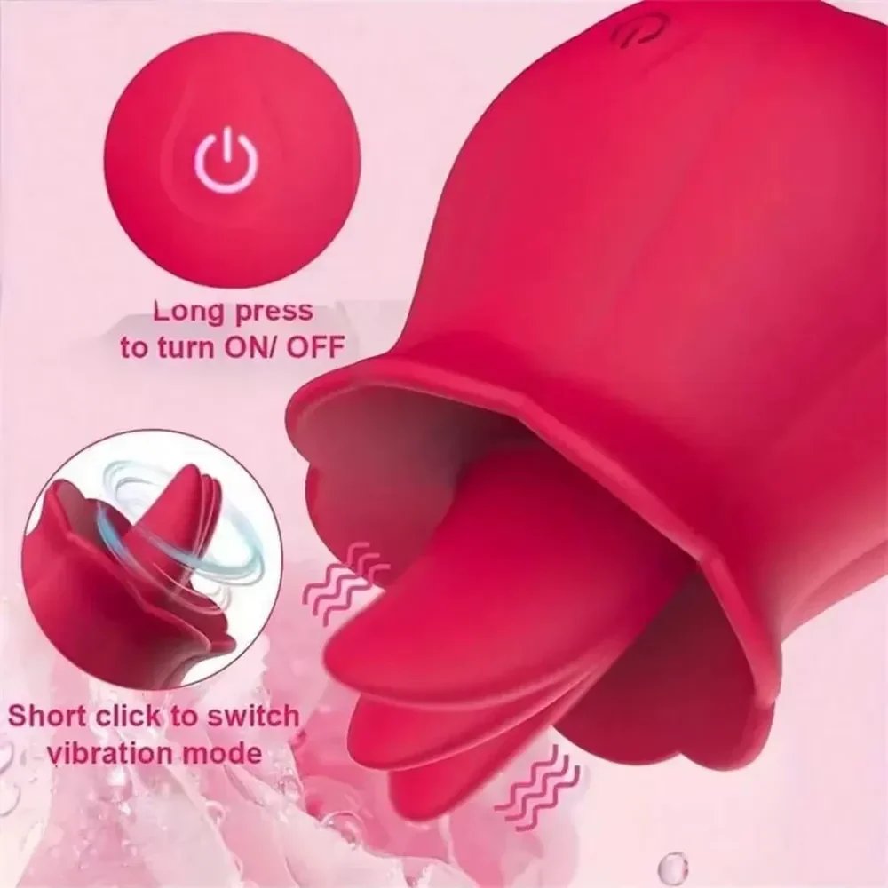 rose shaped tongue massager red