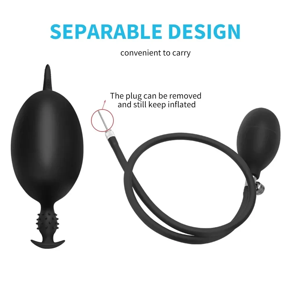 silicone anal plug inflatable adjustable