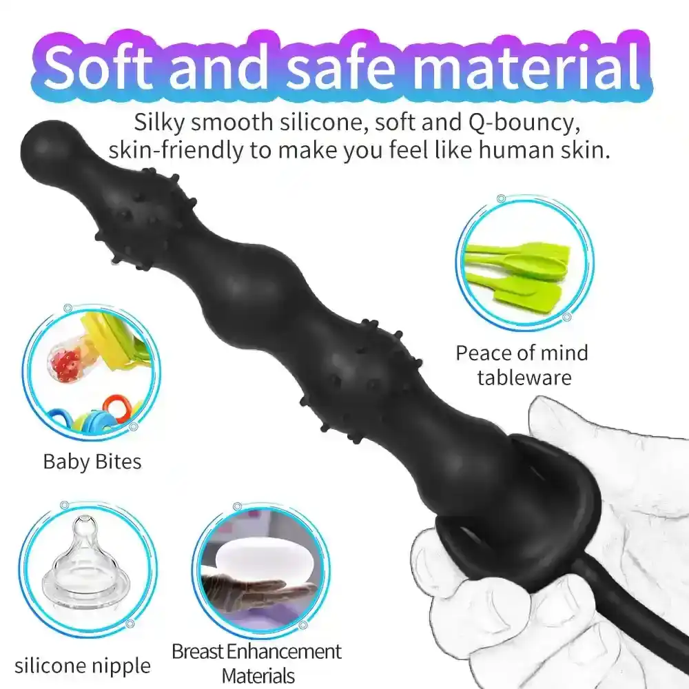 silicone anal plug inflatable beads