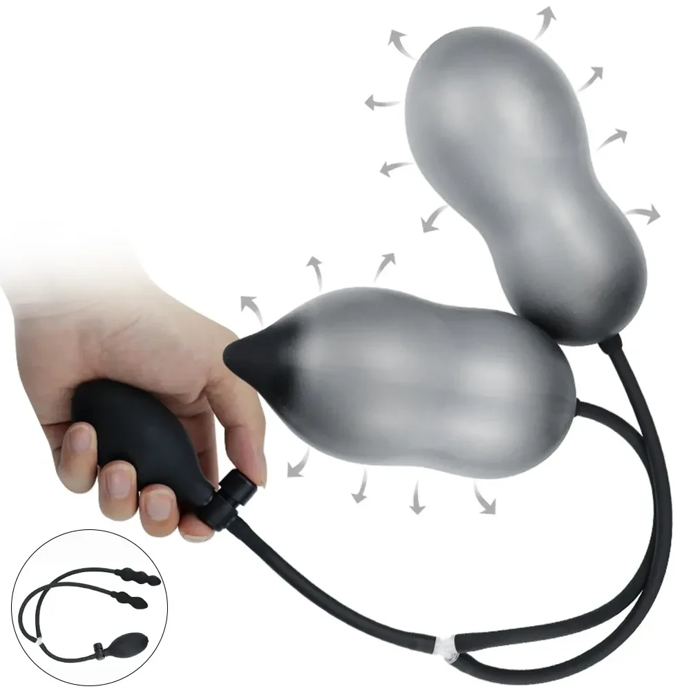 silicone anal plug with air inflation