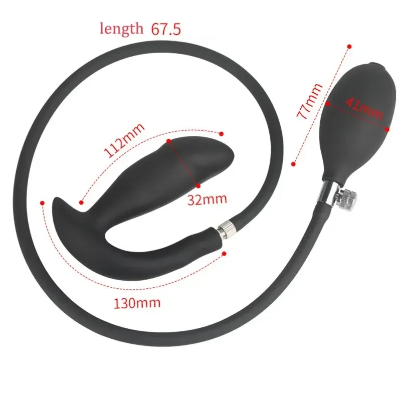 silicone anal plug with manual inflation