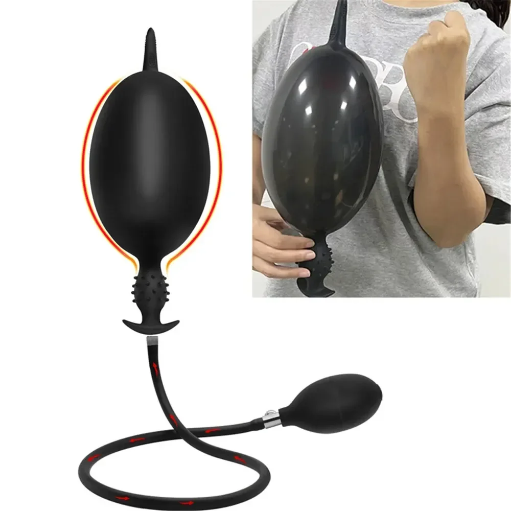 silicone butt plug with inflation pump