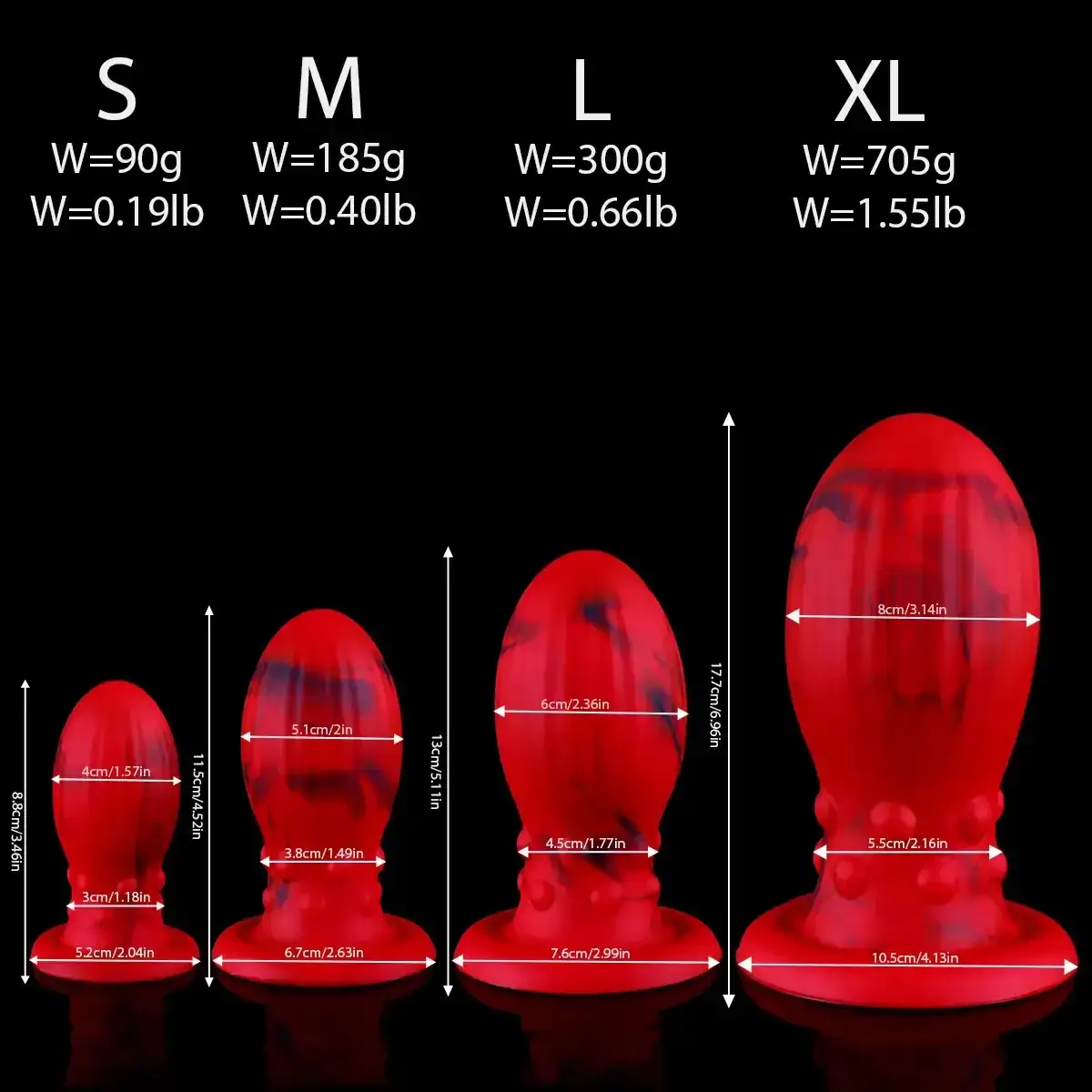 silicone butt plug with steel base