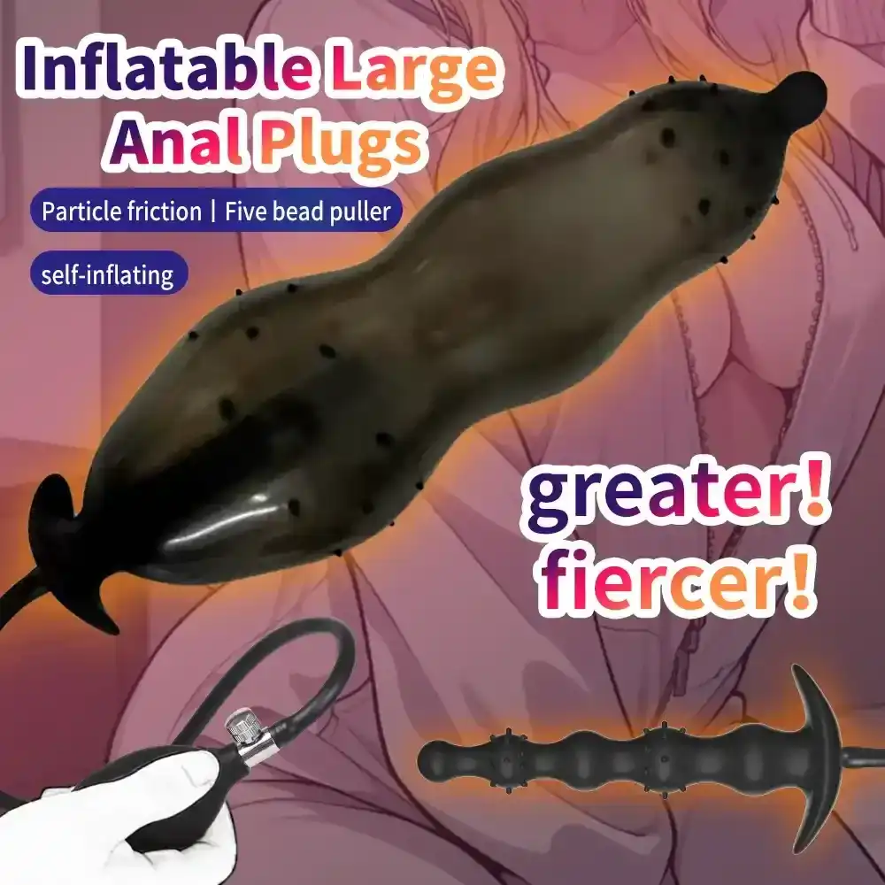 silicone inflatable anal plug textured