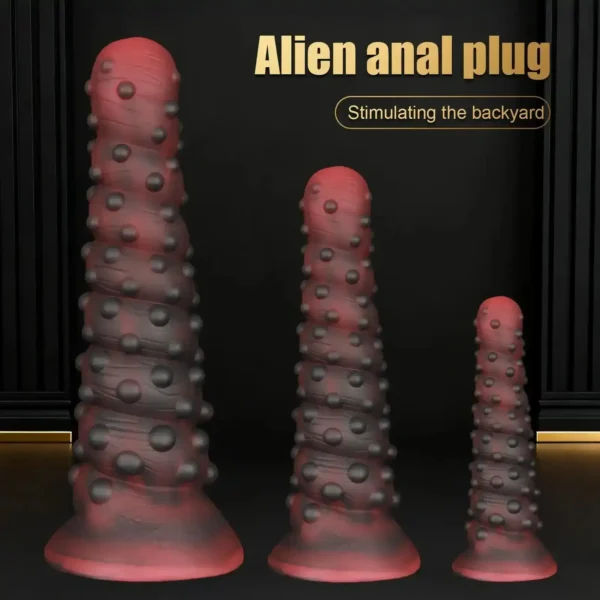 silicone monster butt plug black