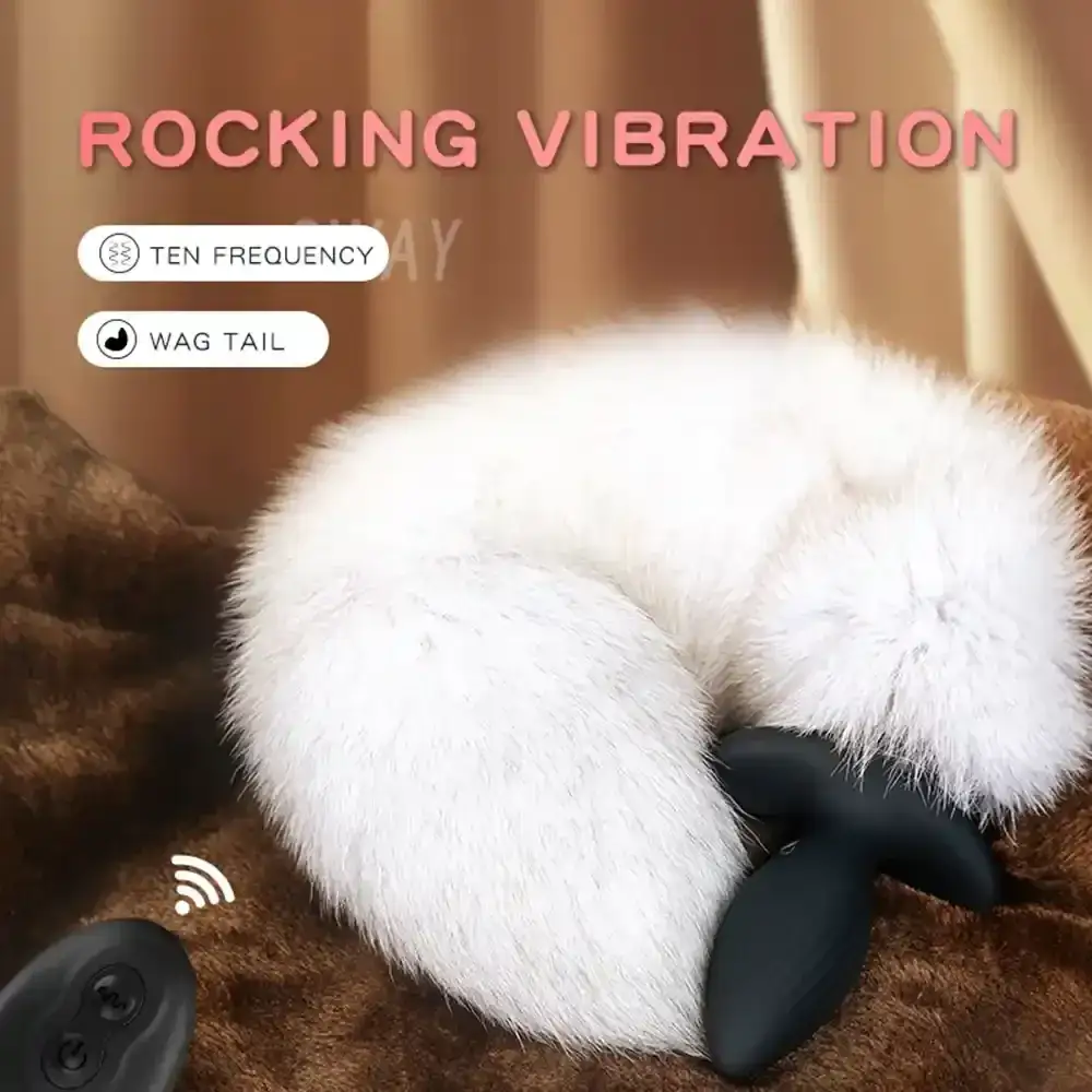 silicone plug with fluffy tail