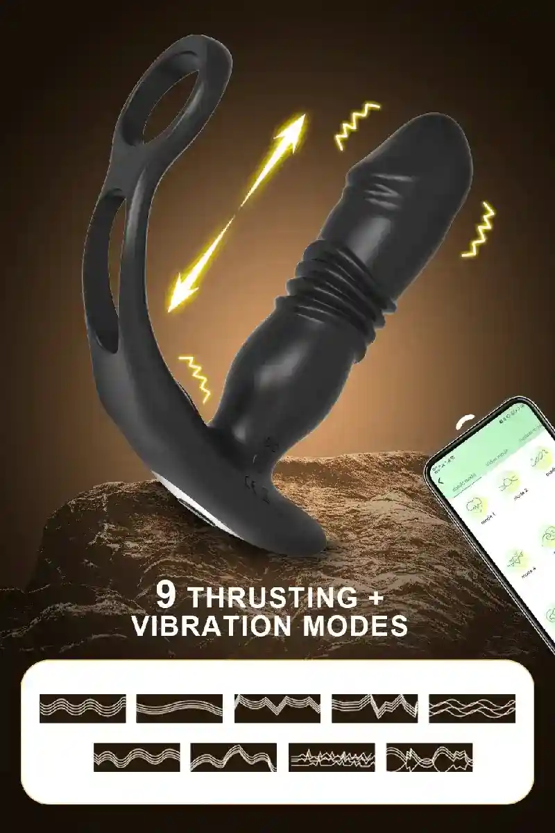 silicone prostate massager thrusting vibrator 1