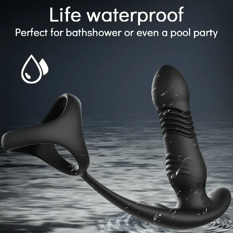 silicone prostate massager thrusting vibrator