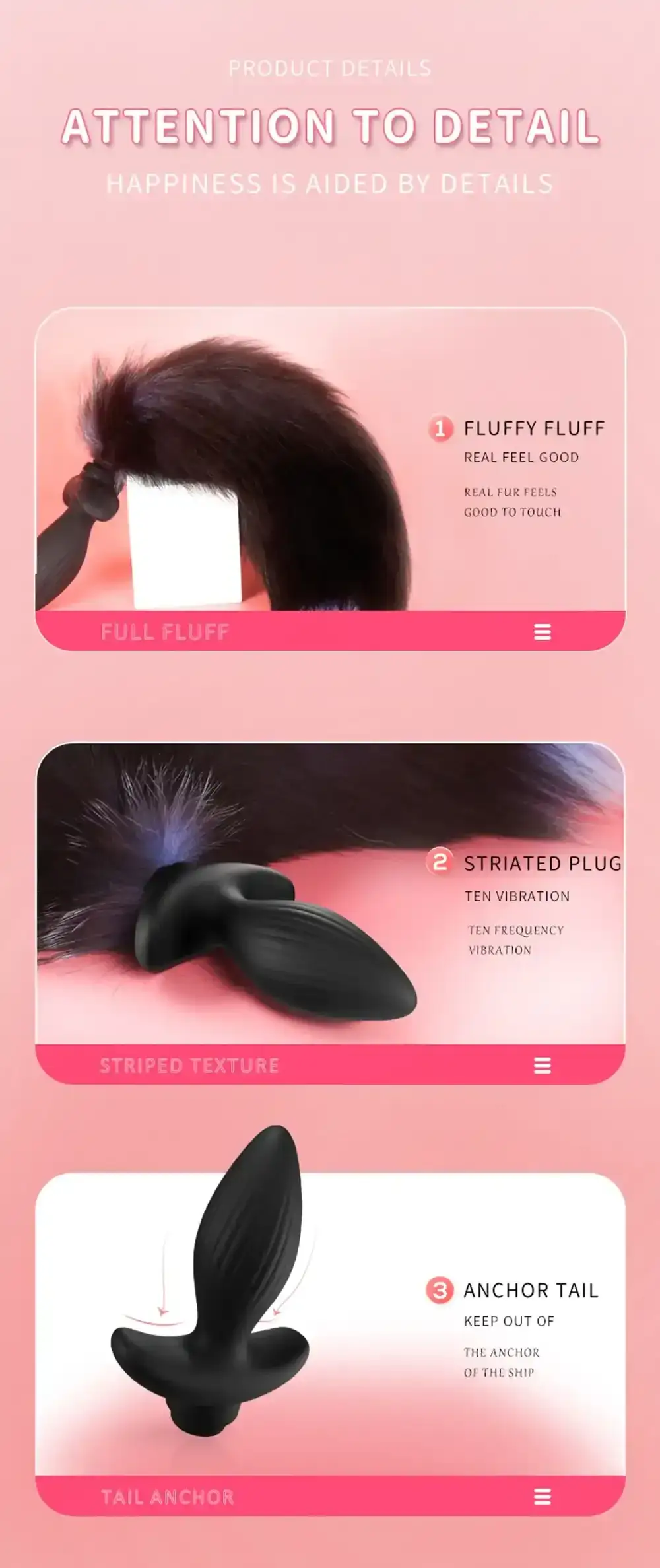 silicone vibrating fox tail plug