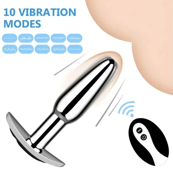 silver metal silicone vibrating plug